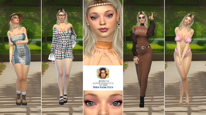 sims game cc download girl Frida Rasmussen by Bonita100 Full CAS Preview