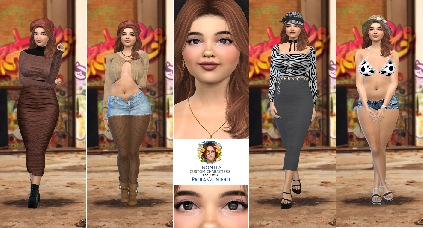 Paola Quintero new custom character Sims 4 CAS outfit preview - thumbnail