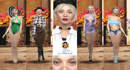 Ana Gabriela Becker new custom character Sims 4 CAS outfit preview - thumbnail