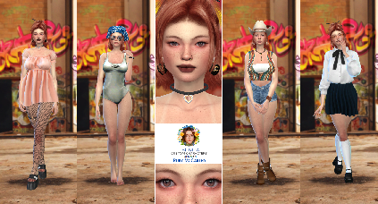 Ruby McCarthy new custom character Sims 4 CAS outfit preview - thumbnail