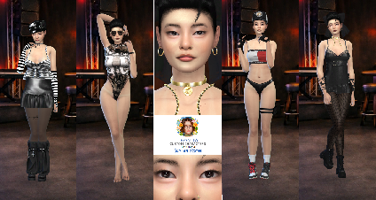 Skylar Yoon new custom character Sims 4 CAS outfit preview - thumbnail