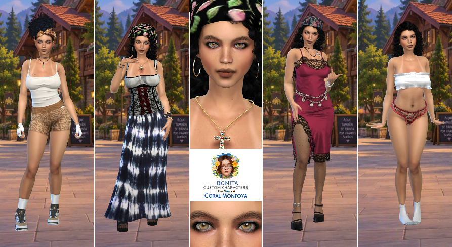 sims custom sim download girl Coral Montoya by Bonita100 Full CAS Preview